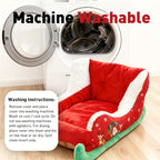 Christmas sled cat bed and dog house-winter warm pet bed, detachable and washable, without assembly, comfortable/outdoor pet sofa, suitable for cats and small dogs, snow house design. VelaOz