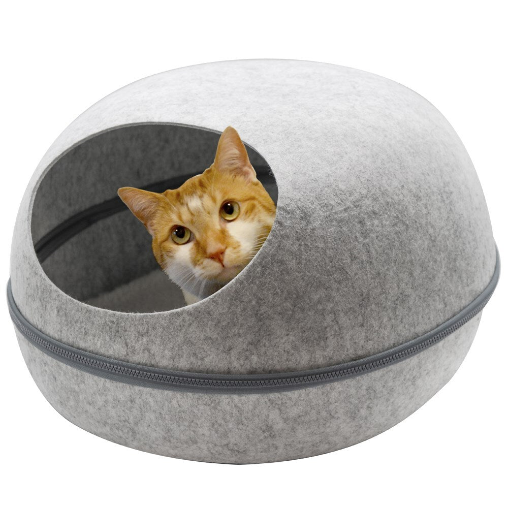Large Cave Cat Soft Cushion Igloo Kitten Cat Bed Mat House Dog Puppy VelaOz