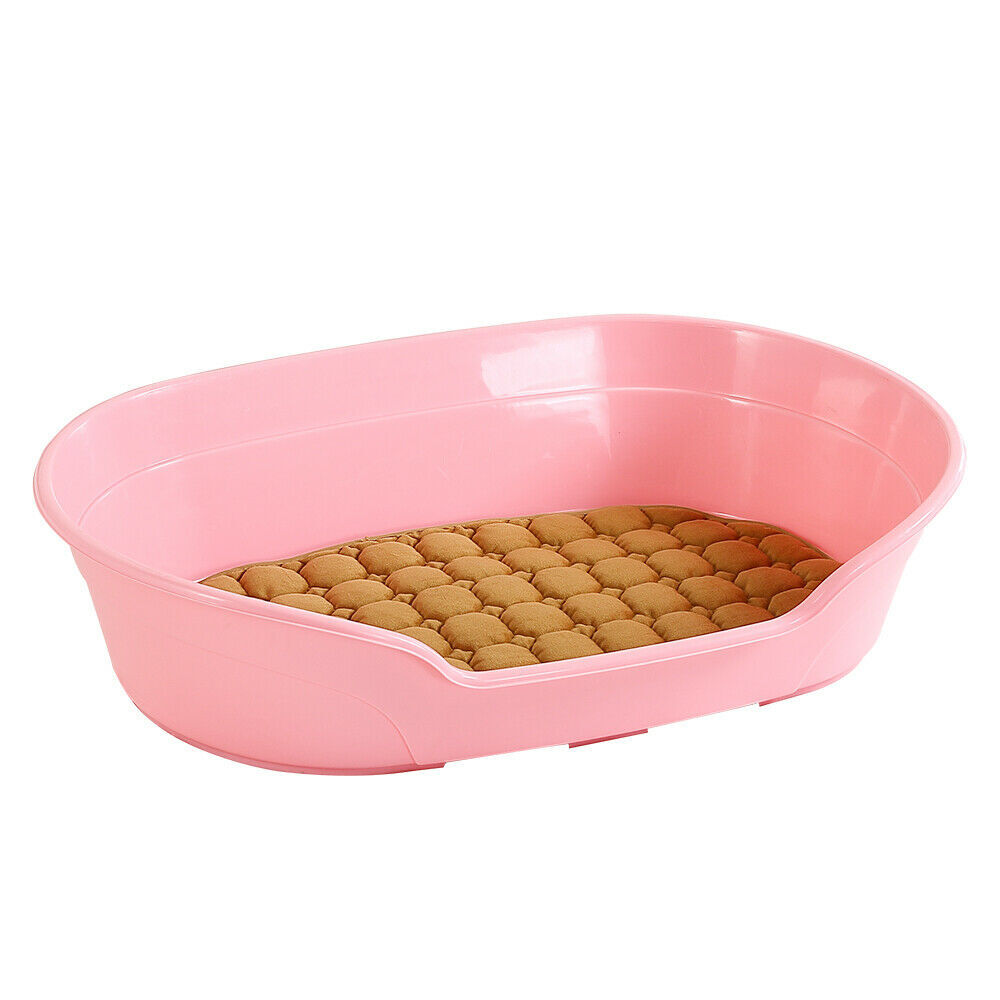 YES4PETS Pet Bed Small Plastic Dog Bedding Sleeping Resting Washable Basket Pink VelaOz