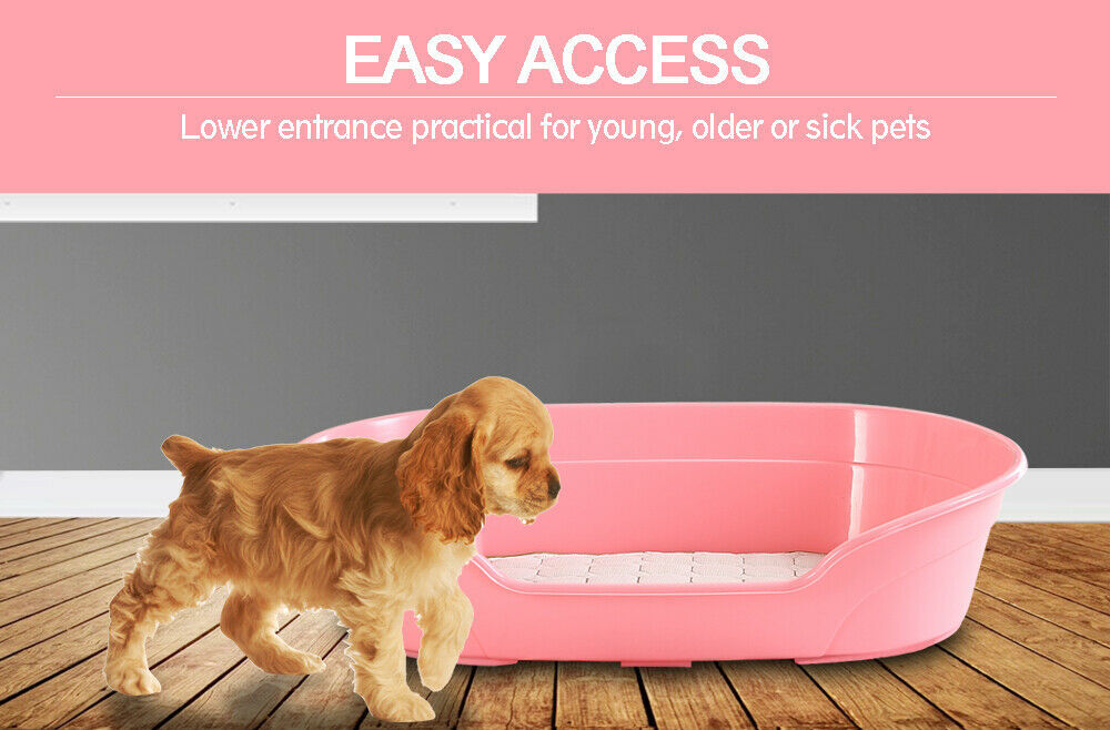 YES4PETS Pet Bed Small Plastic Dog Bedding Sleeping Resting Washable Basket Pink VelaOz