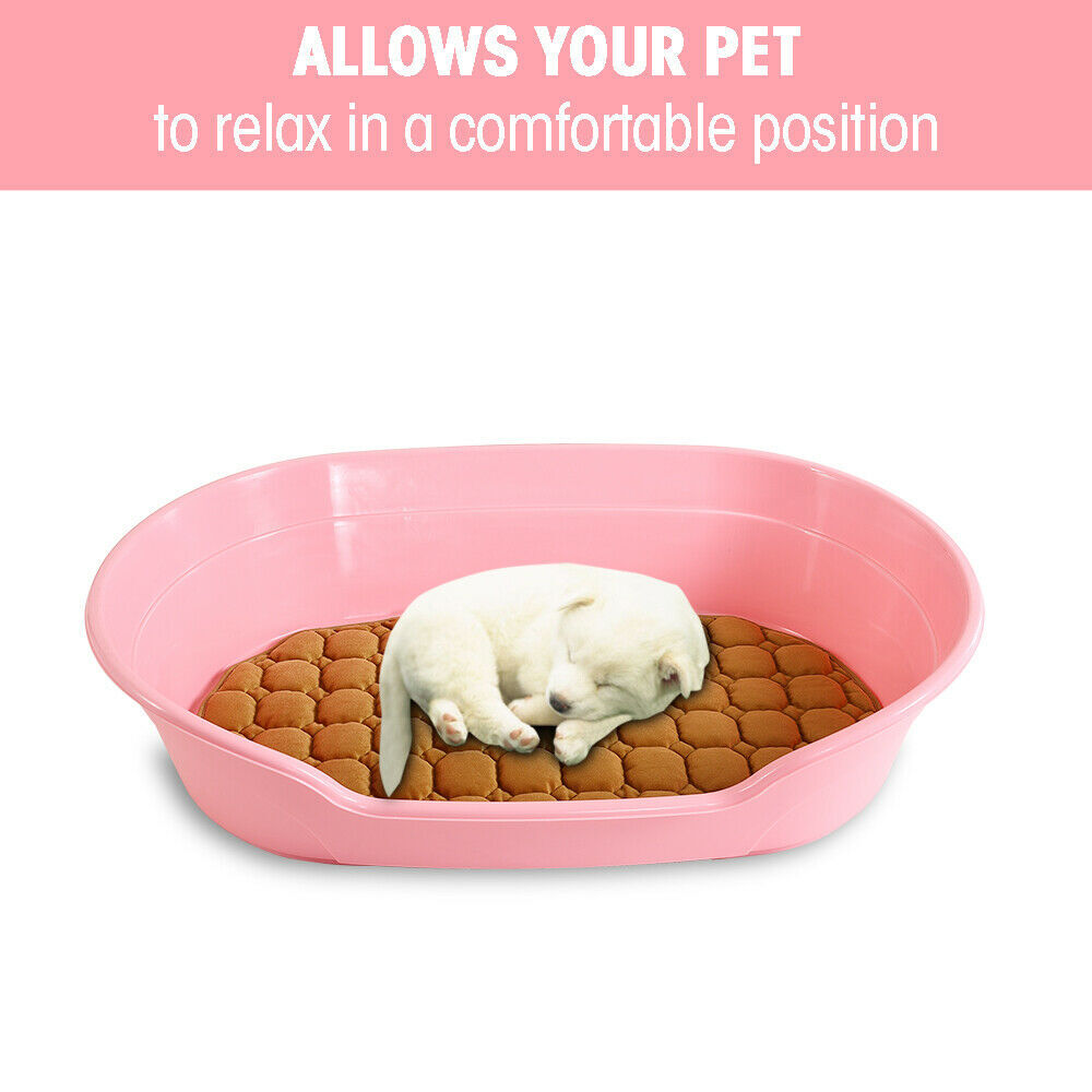YES4PETS Pet Bed Small Plastic Dog Bedding Sleeping Resting Washable Basket Pink VelaOz