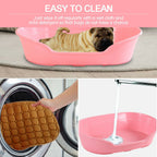 YES4PETS Pet Bed Small Plastic Dog Bedding Sleeping Resting Washable Basket Pink VelaOz