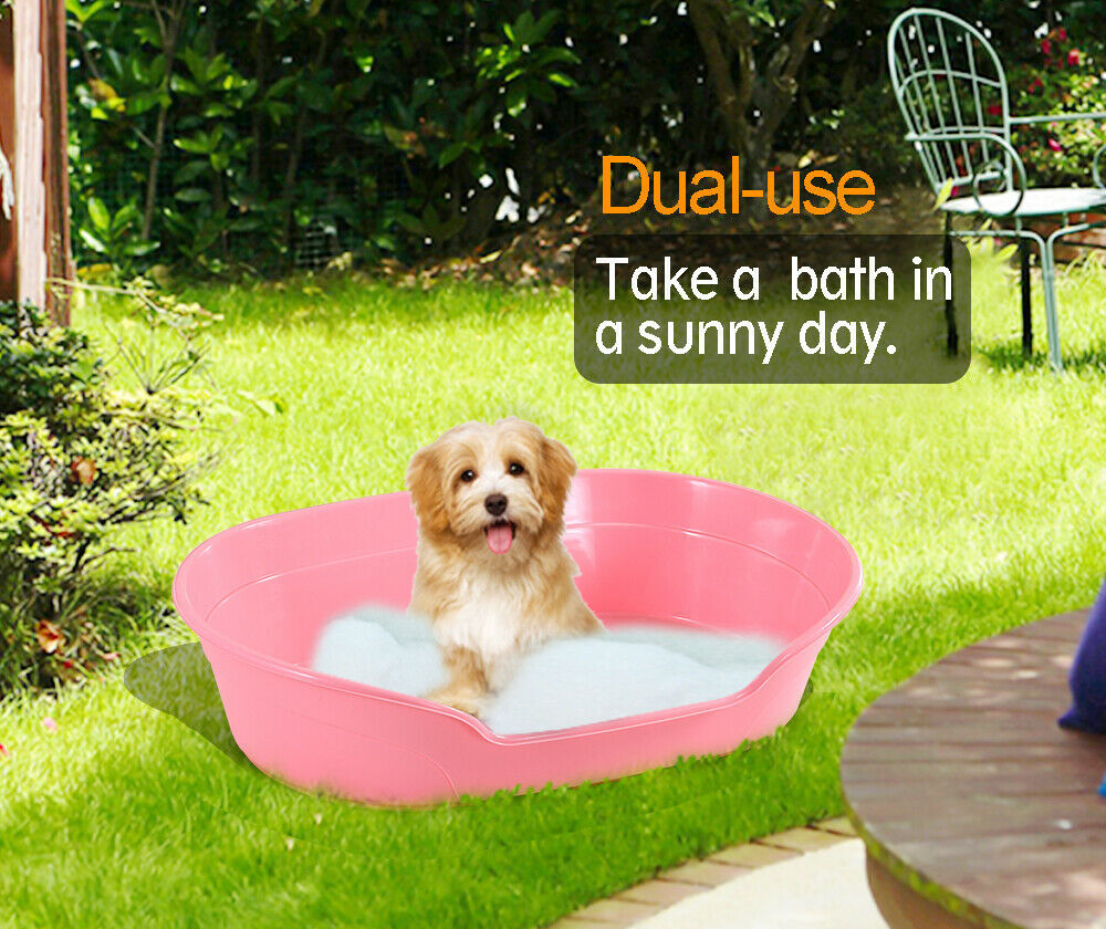YES4PETS Pet Bed Small Plastic Dog Bedding Sleeping Resting Washable Basket Pink VelaOz