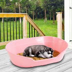 YES4PETS Pet Bed Small Plastic Dog Bedding Sleeping Resting Washable Basket Pink VelaOz