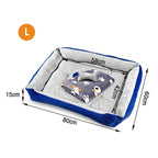 Vaka Navy Dog Bed Pet Cat Calming Floor Mat Sleeping Cave Washable Extra Large 29701 VelaOz