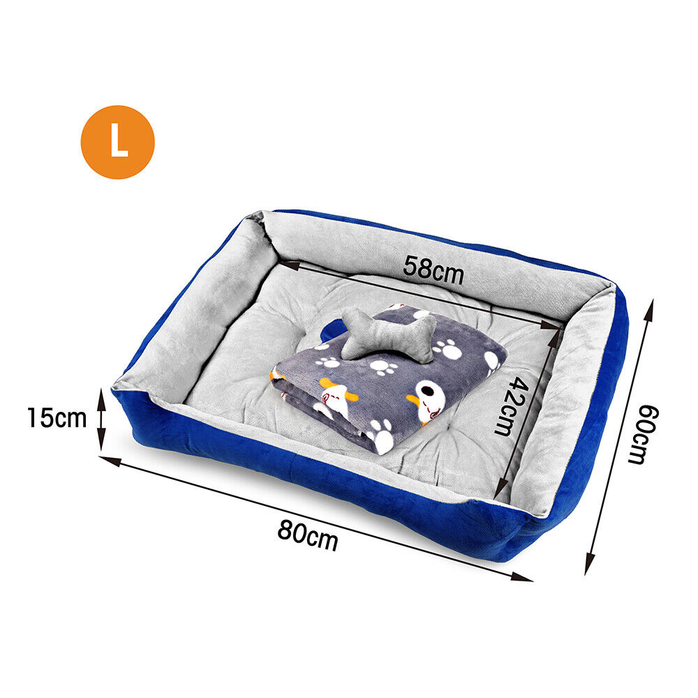 Vaka Navy Dog Bed Pet Cat Calming Floor Mat Sleeping Cave Washable Extra Large 29701 VelaOz