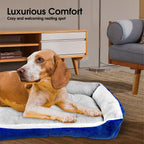 Vaka Navy Dog Bed Pet Cat Calming Floor Mat Sleeping Cave Washable Extra Large 29701 VelaOz