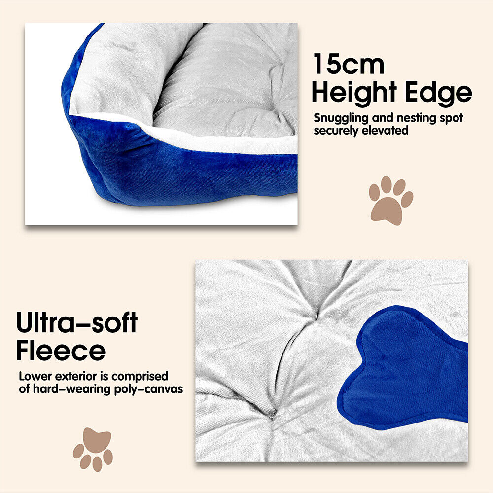 Vaka Navy Dog Bed Pet Cat Calming Floor Mat Sleeping Cave Washable Extra Large 29701 VelaOz