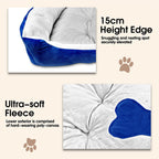 Vaka Navy Dog Bed Pet Cat Calming Floor Mat Sleeping Cave Washable Extra Large 29701 VelaOz