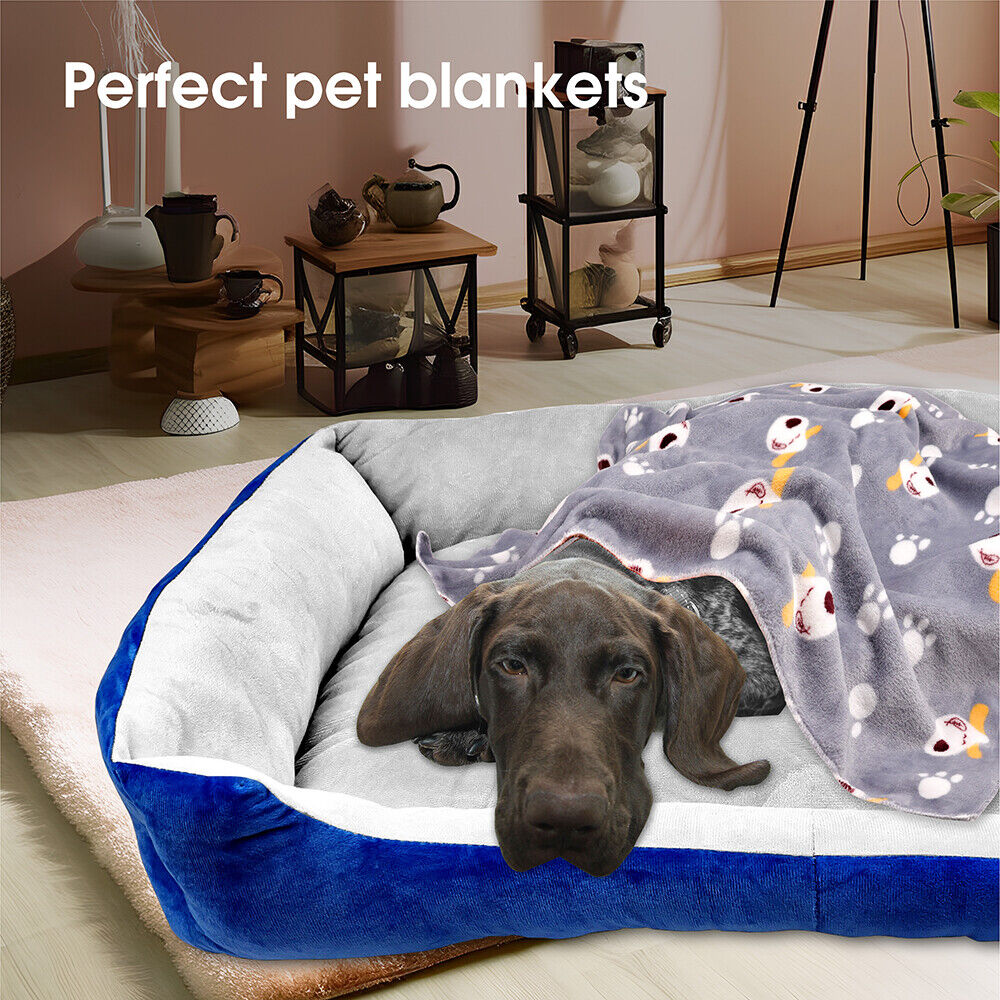 Vaka Navy Dog Bed Pet Cat Calming Floor Mat Sleeping Cave Washable Extra Large 29701 VelaOz