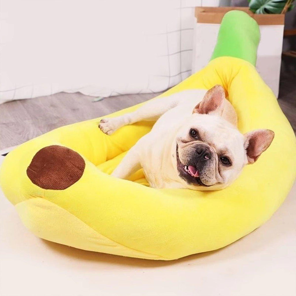 Cute Banana Shape Pet Bed Winter Warm Dog Cat Kennel Cozy Pet Cartoon Bed Mat - S VelaOz