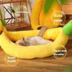 Cute Banana Shape Pet Bed Winter Warm Dog Cat Kennel Cozy Pet Cartoon Bed Mat - S VelaOz