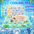 Cooling Ice Mat for Pets Summer Dog and Cat Cooling Pad Comfortable Pet Bed - Grey - 50x60cm VelaOz