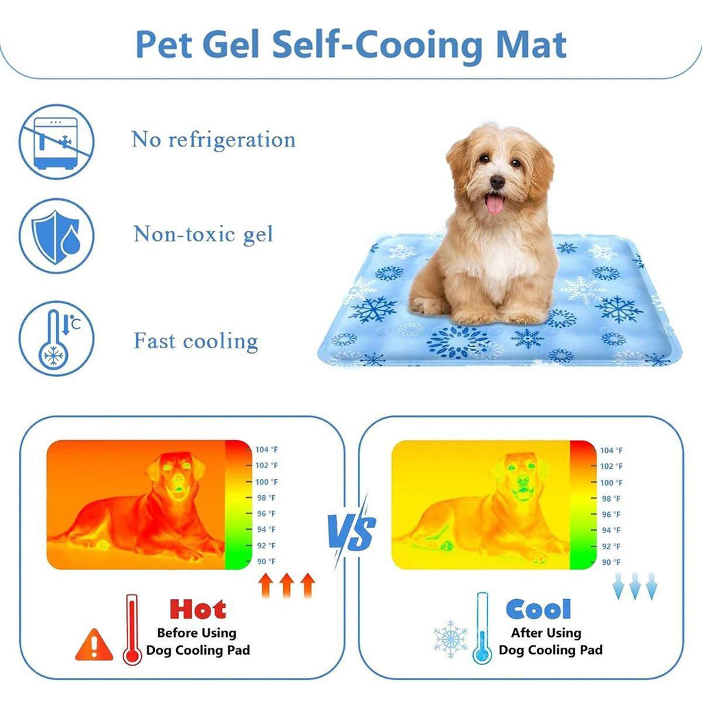 Cooling Ice Mat for Pets Summer Dog and Cat Cooling Pad Comfortable Pet Bed - Grey - 50x60cm VelaOz
