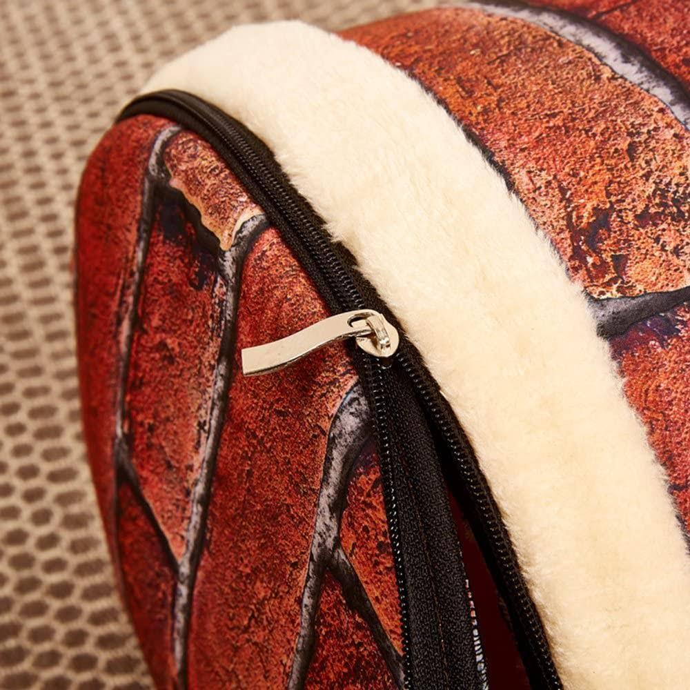 L Size Pet House Kennel Soft Igloo Beds Cave Cat Puppy Bed Warm Cushion Fold - Brick VelaOz