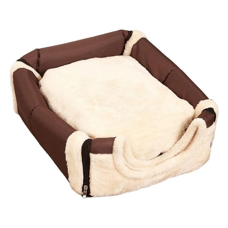 L Size Pet House Kennel Soft Igloo Beds Cave Cat Puppy Bed Warm Cushion Fold - Brick VelaOz