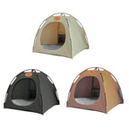 Folding Camping Pet Tent for Cats Puppy Bed Indoor Cat Nest Dog Cave Style House - Beige VelaOz