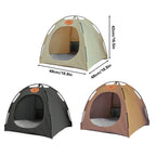 Folding Camping Pet Tent for Cats Puppy Bed Indoor Cat Nest Dog Cave Style House - Beige VelaOz