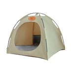 Folding Camping Pet Tent for Cats Puppy Bed Indoor Cat Nest Dog Cave Style House - Beige VelaOz