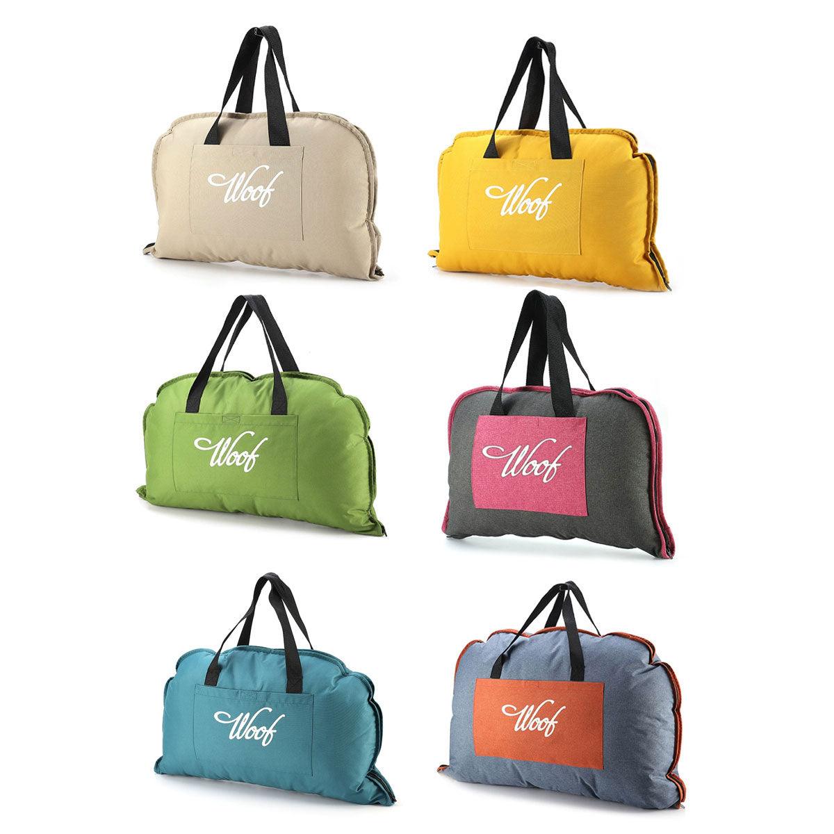 Portable Folding Pet Kennel Zippered Outdoor Dog Bed Travel Mat Waterproof - Blue Orange VelaOz