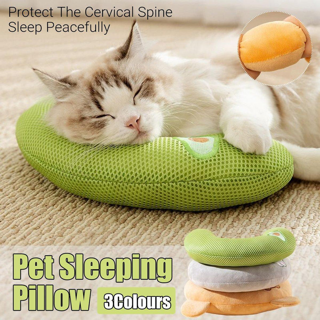 Dog Pet U Shaped Pillow Cartoon Breathable Cat Sleeping Cushion for All Seasons - Grey VelaOz