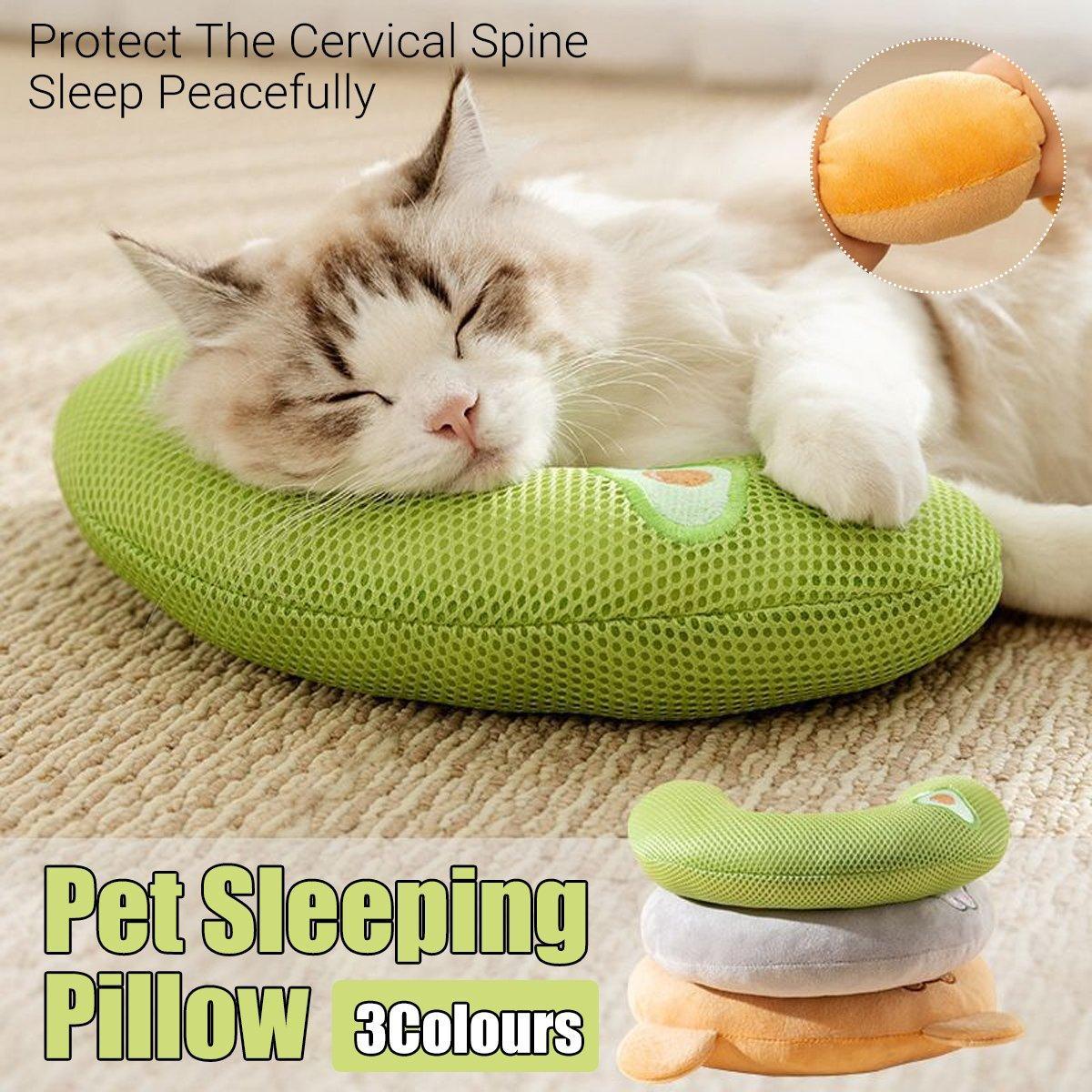 Dog Pet U Shaped Pillow Cartoon Breathable Cat Sleeping Cushion for All Seasons - Grey VelaOz