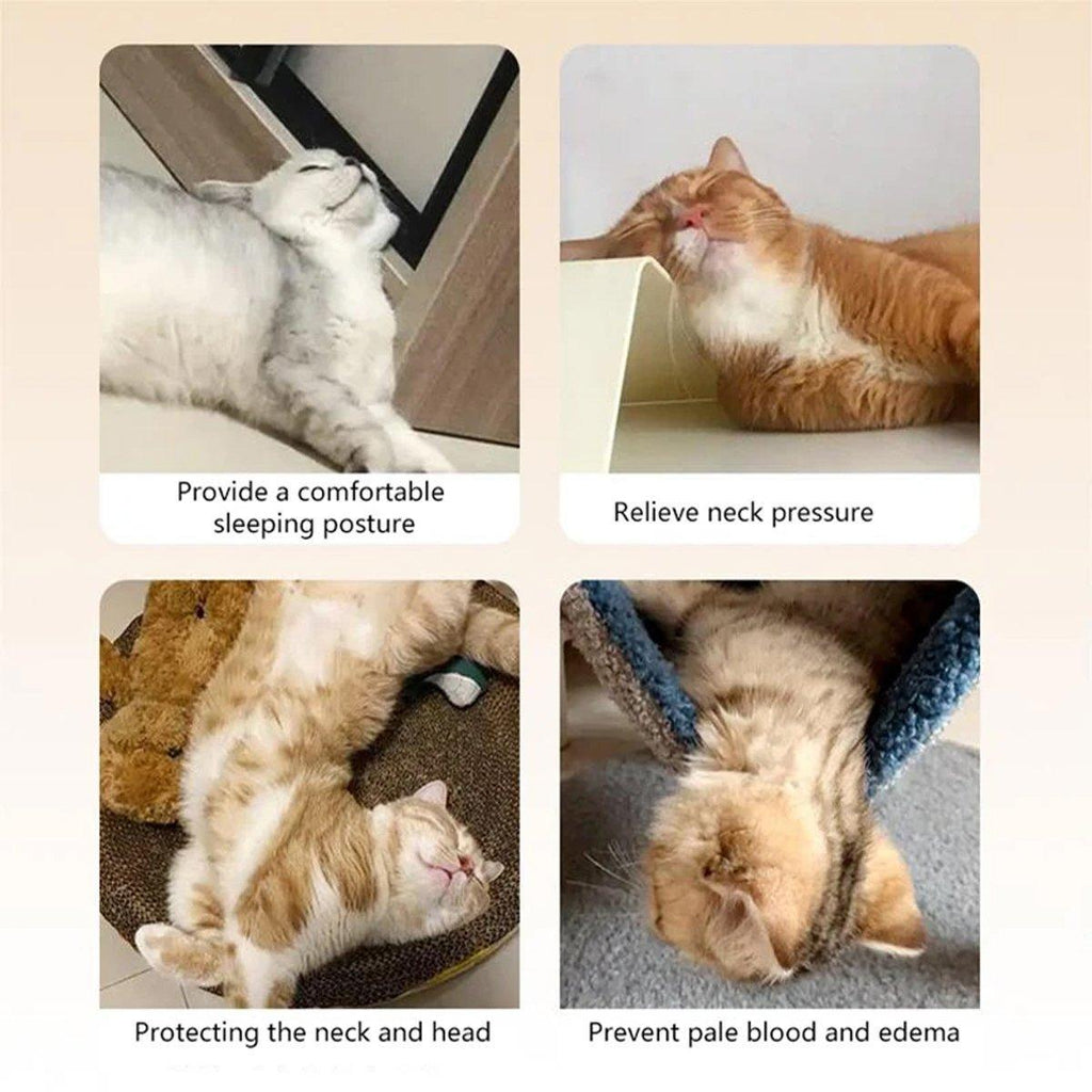 Dog Pet U Shaped Pillow Cartoon Breathable Cat Sleeping Cushion for All Seasons - Grey VelaOz