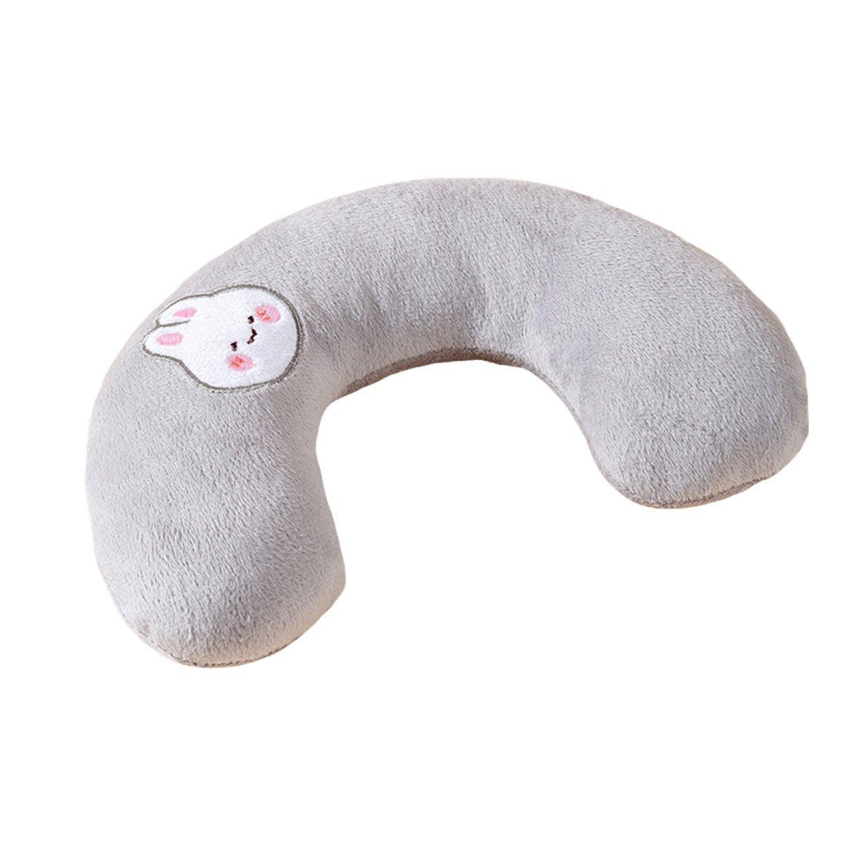 Dog Pet U Shaped Pillow Cartoon Breathable Cat Sleeping Cushion for All Seasons - Grey VelaOz