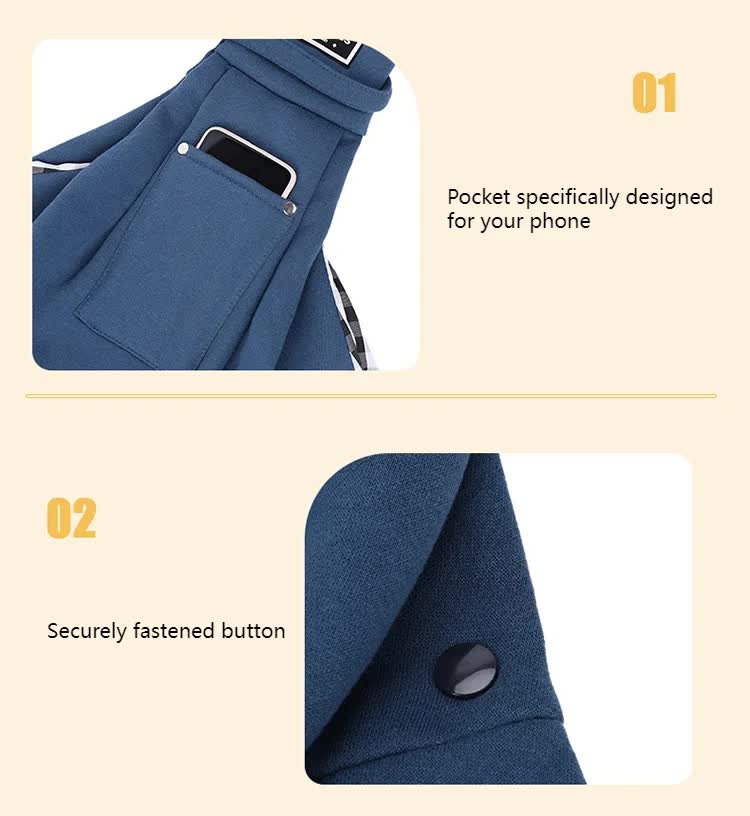 Grey Pet Sling Carrier Bag - Comfortable and Hands-Free Design VelaOz