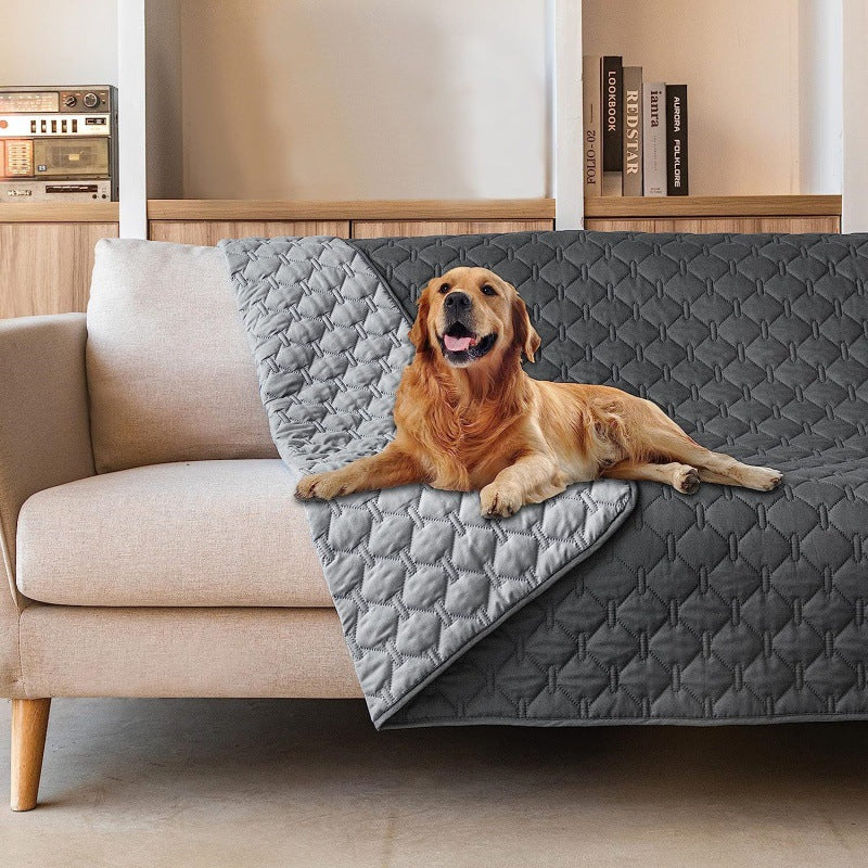 Grey 2-Sided Waterproof Pet Sofa Cover - Dog Bed Protector Blanket for Furniture, Couches & Car Seats (170x200cm, Machine Washable) VelaOz