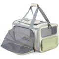 Gray Green Lightweight Foldable Pet Carrier with Straps VelaOz