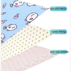 2-Pack Blue Fish Pet Summer Cooling Latex Pad (M Size: 50*40cm) - Breathable Ice Silk & Latex-Filled Dog Bed Cat Sleeping Mat with Non-Slip Base VelaOz