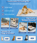 2 Pack Extra Large Dog Cooling Mat 150x101cm - Reversible Self Cooling & Warm Pet Bed Pad - Beige & Bipolar Blue Crate Liner for Giant Breeds up to 45kg VelaOz